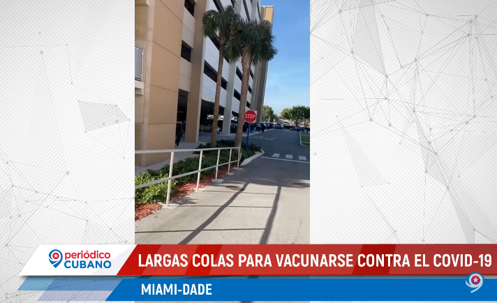 Largas filas para vacunarse en Miami-Dade