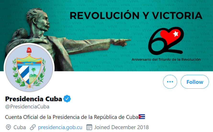 Twitter identificará las cuentas administradas por gobernantes e instituciones cubanass 