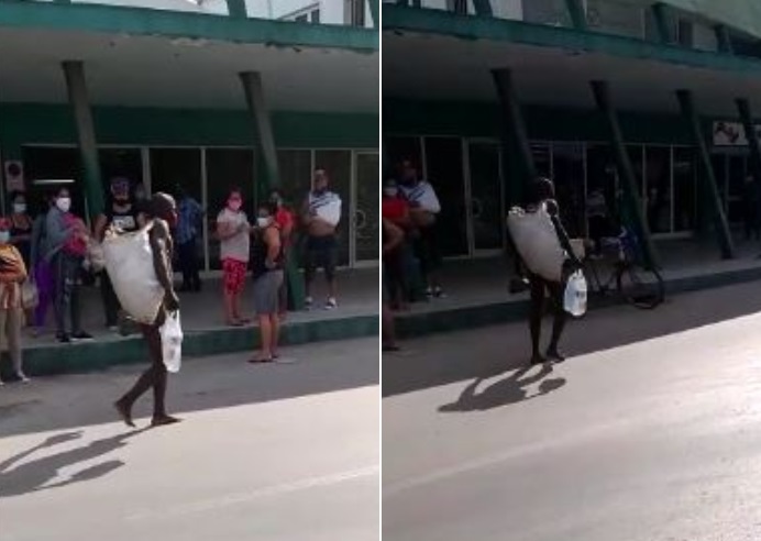 La escandalosa protesta de un cubano frente a una tienda de Villa Clara