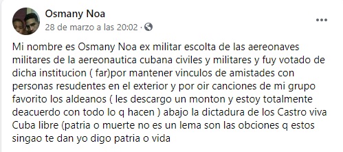 Escolta de aeronaves expulsado de las FAR por tener amistades en el extranjero