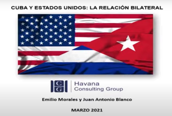 Presentan informe “Cuba-EEUU: La relación bilateral” (Foto: Captura de pantalla Youtube)