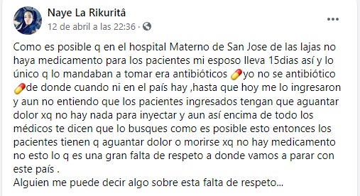 Denuncia hospital San José de las Lajas