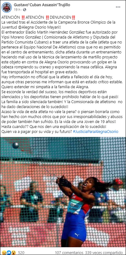 Revelan detalles del “accidente” de Alegna Osorio: culpan a las autoridades deportivas