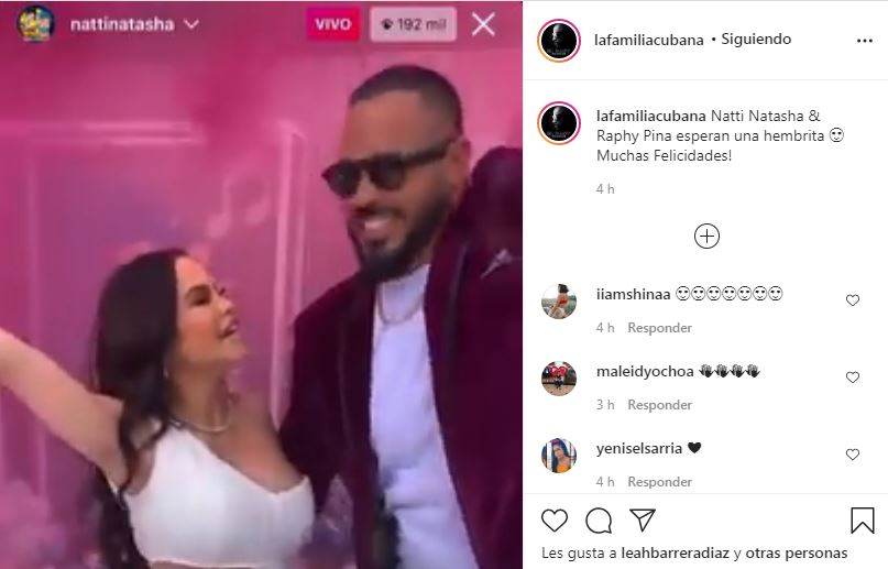 Publicación en Instagram de La Familia Cubana quienes se hicieron eco del baby shower de la pareja