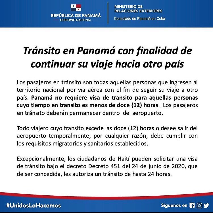 Importante información para los cubanos que viajan a Panamá