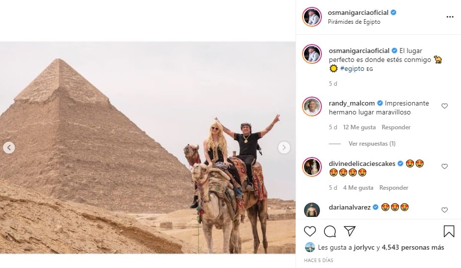 Osmani Garcia disfruta de vacaciones en Egipto 1