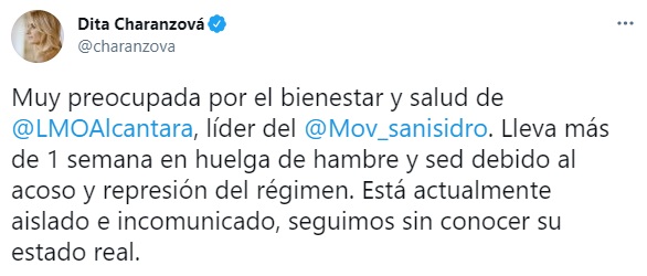 Vicepresidenta del Parlamento Europeo preocupada por la salud de Otero Alcántara