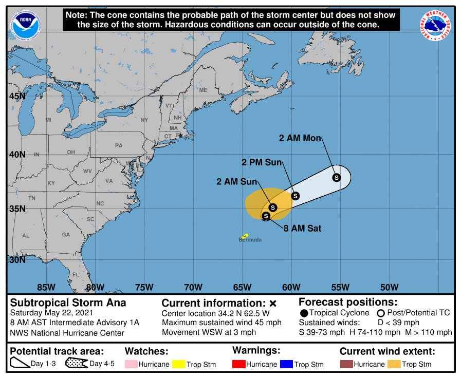 ¡Ana se adelanta! Es la primera tormenta de la temporada de huracanes en el Atlántico 