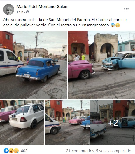 Se registra fuerte choque entre dos Almendrones en La Habana