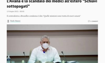 Diario italiano Il Giornale esclavitud misiones médicas Cuba