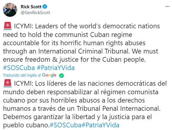 Congresistas piden la creación de un tribunal internacional para juzgar al castrismo