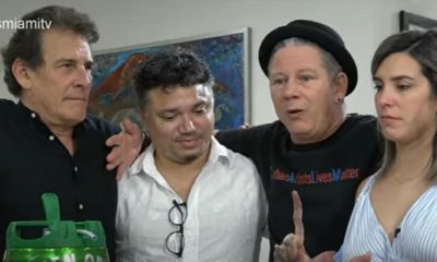 María Karla Rivero y artistas cubanos en Miami gritan “Díaz-Canel Singao”