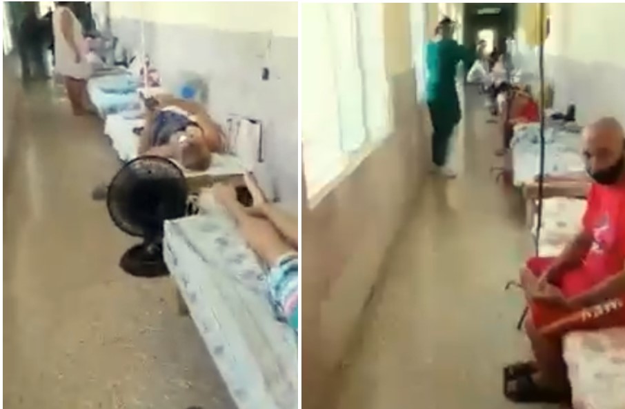 enfermos en pasillos de hospital en Cardenas