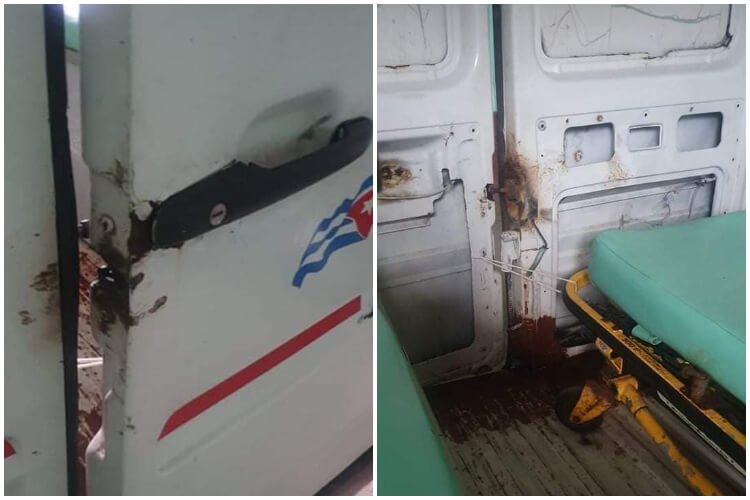 Ambulancia rota en Sagua la Grande. (Melvys Placencia-Facebook).