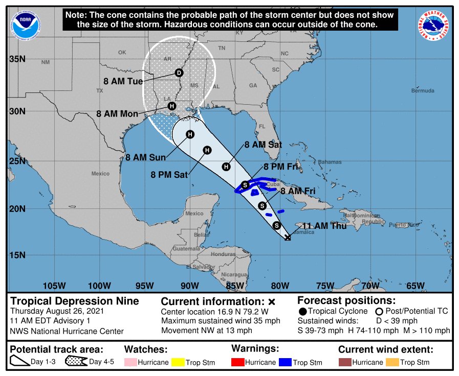 Aviso especial sobre la Depresión Tropical No.9 