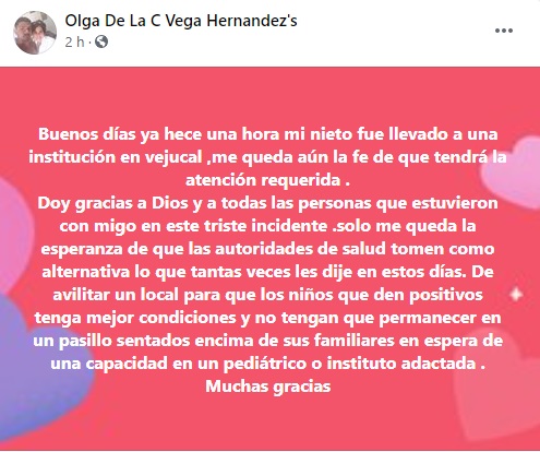 Denuncian falta de atención a lactante positivo a la COVID-19 en Mayabeque