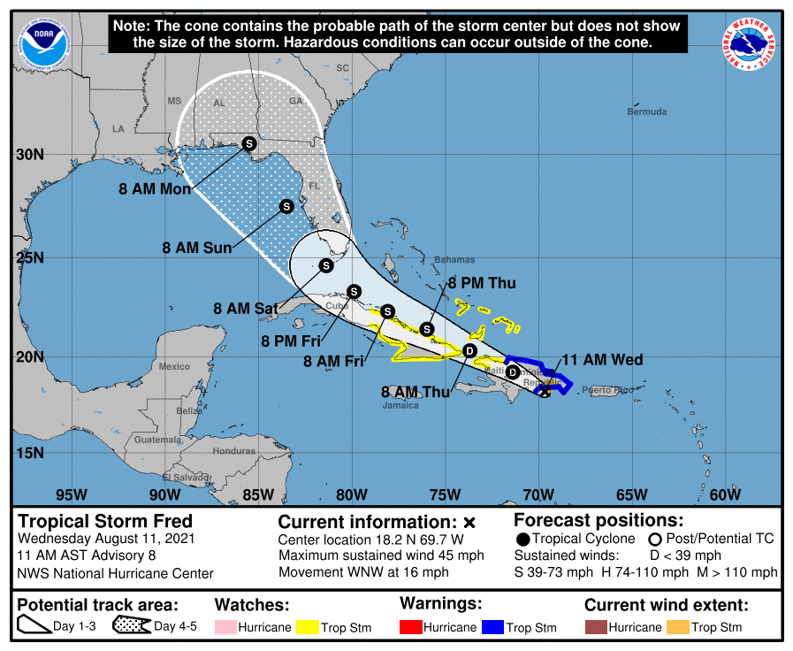 Decretan Fase Informativa ante la cercanía de la tormenta tropical Fred