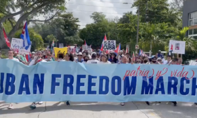Exilio se manifiesta en Miami a favor de la Libertad de Cuba
