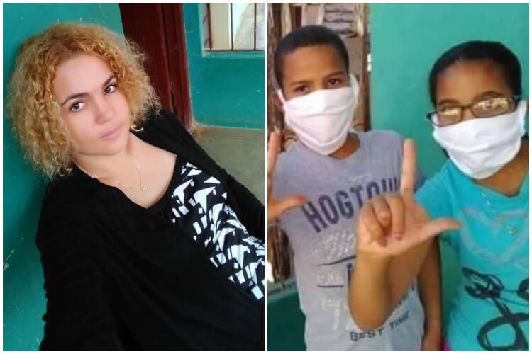 Hijos de María Cristina Garrido, presa del 11J. (Michael Valladares-Facebook).