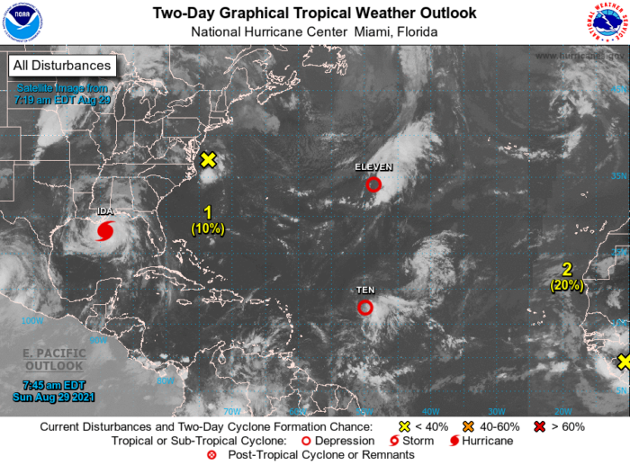 Huracán Ida cerca de Lousiana