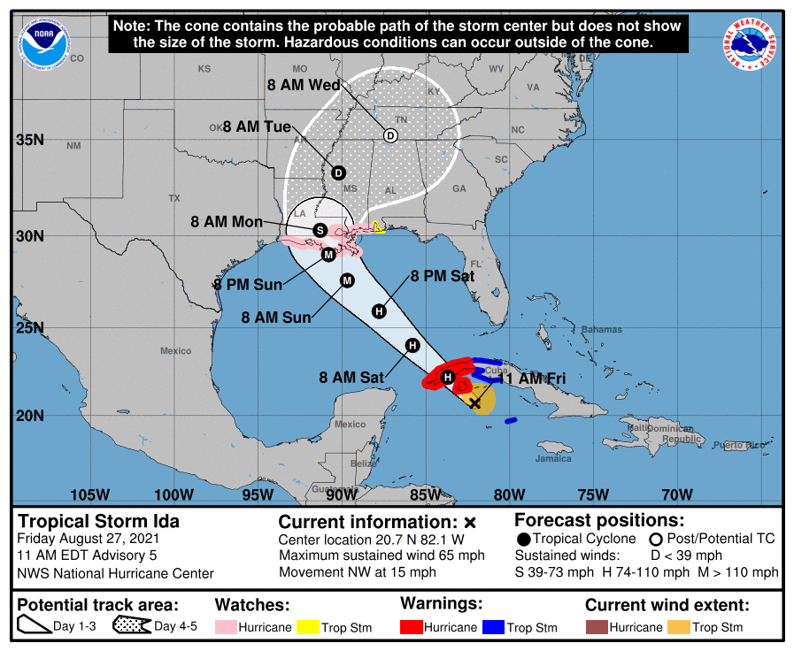 Ida se convierte en huracán antes de impactar al occidente de Cuba