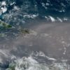 Nube de polvo del Sahara sobre el Caribe. (NOAA).
