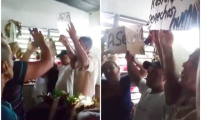 Padre protesta en el funeral de su hijo. (Michael González-Facebook).