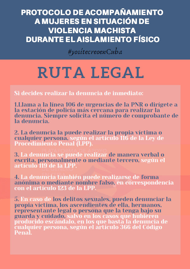 Protocolo para mujeres víctimas de violencia. (Foto Yo Sí Te Creo en Cuba-Facebook)