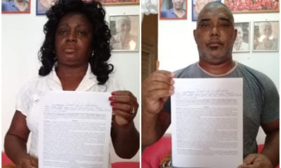 Berta Soler y Ángel Moya liberados tras horas de arresto. (Berta Soler GFernández-Facebook)