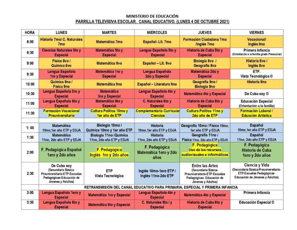 Actualizan la programación educativa en los canales de televisión en Cuba