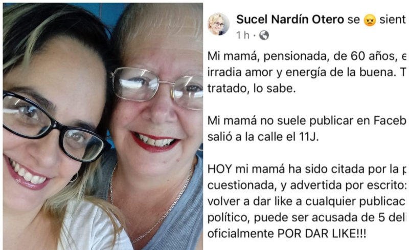 Cubana de 60 años citada por dar like