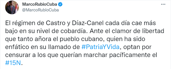 Marco Rubio “Régimen castrista cada día cae más bajo en su nivel de cobardía”2