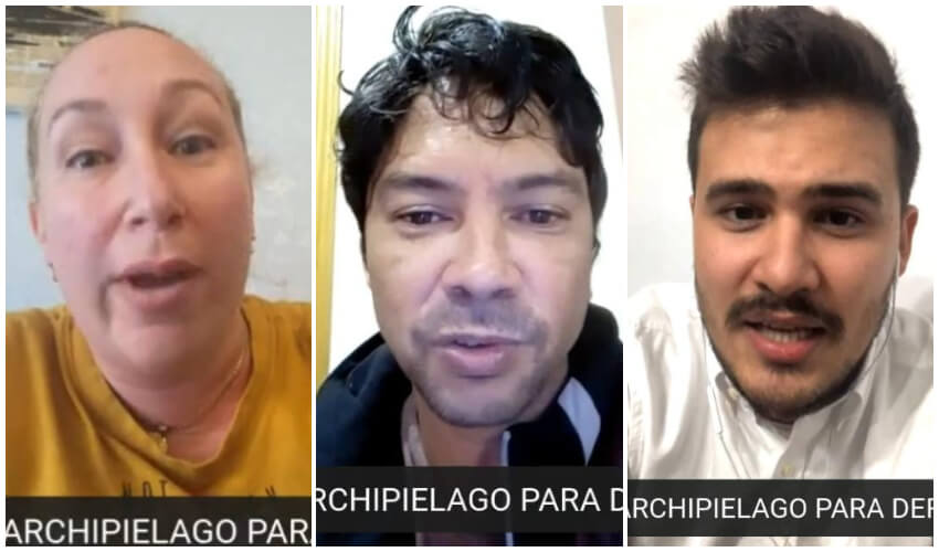 Glenda, Yunior y Claudio, miembros de Archipiélago defendieron el 15N en 'Derecho a Réplica'. (Ian Padrón-Facebook)