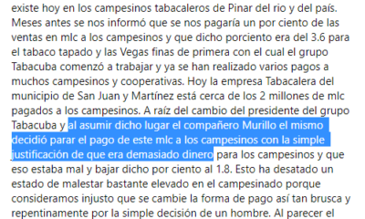 Tabacaleros cubanos se rebelan contra Marino Murillo por impagos en MLC12