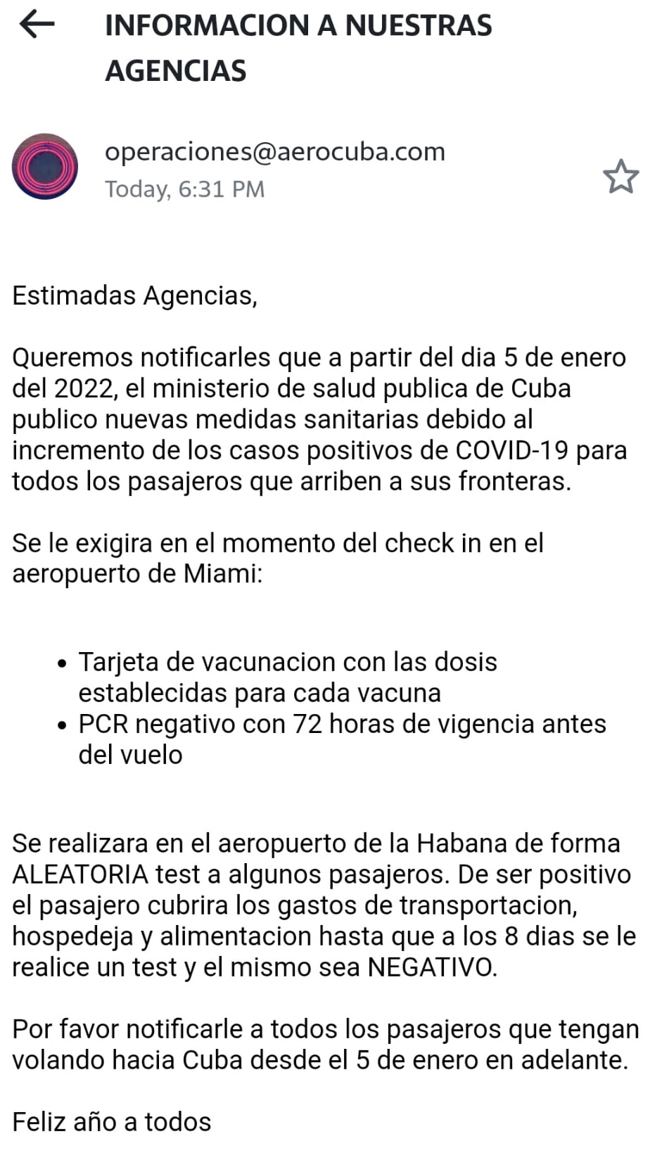 En el Aeropuerto Internacional José Martí de La Habana se aplicarán pruebas aleatorias de COVID-19