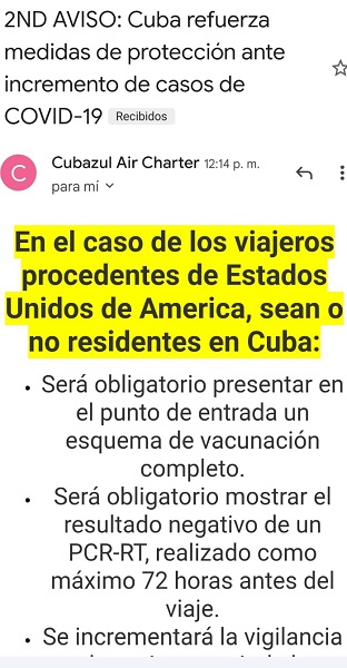 Nuevas medidas de ingreso a Cuba para viajeros procedentes de Estados Unidos 