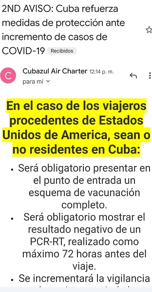 Nuevas medidas de ingreso a Cuba para viajeros procedentes de Estados Unidos