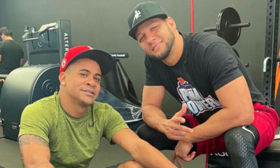 Randy Malcom y Yulieski Gourriel comparten momento en el gimnasio_ “¡Cuba en la casa!” (Foto: Randy Malcom-Instagram)