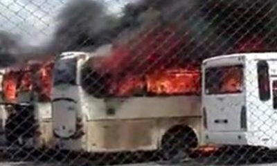 Cuatro ómnibus se quemaron