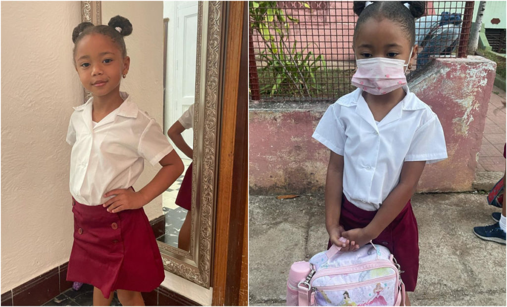 Daniela, la hija de El Dany en su primer día de escuela