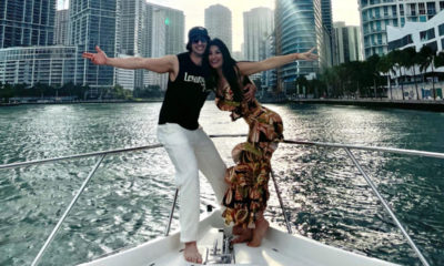 Heydy González y su esposo Eddy Borges en Bahía Biscayne