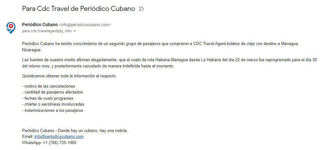 Informacion de email