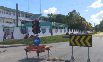 Obras en la carretera central de Cuba