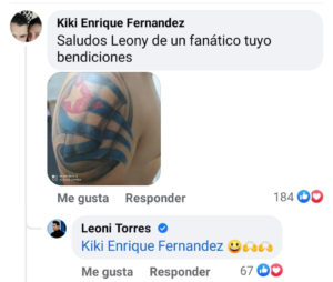 Respuesta de Leoni Torres a fanático