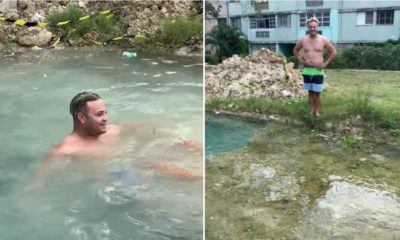 Salidero se convierte en piscina en La Habana