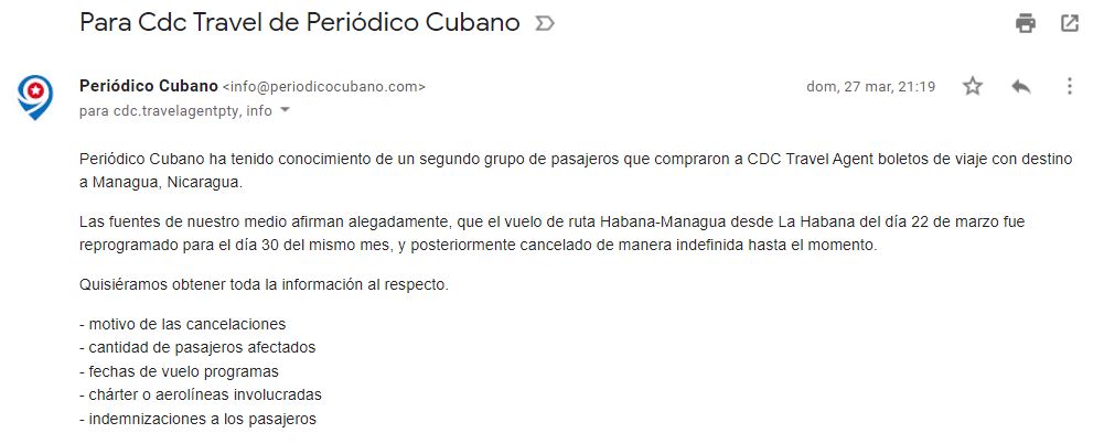 Email del 27 de marzo