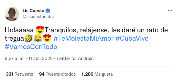 Lis Cuesta en Twitter