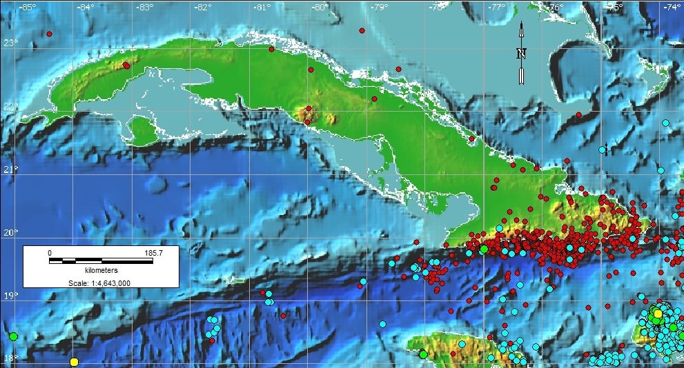 terremotos registrados en Cuba