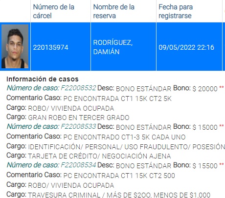 Joven cubano con amplio historial delictivo fue detenido en Miami por robar más de 2 mil dólares3