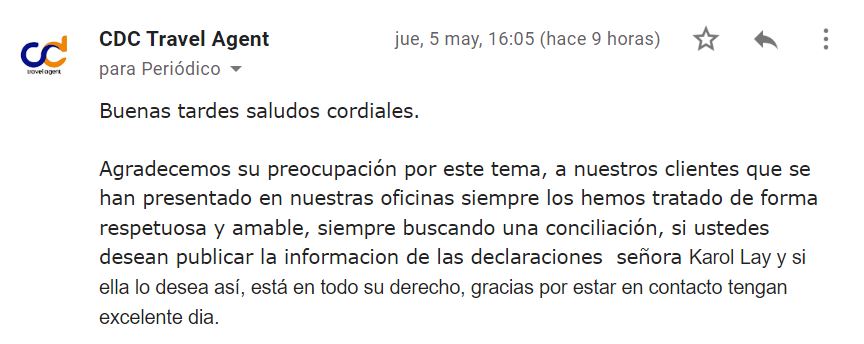 Respuesta de CDC Travel